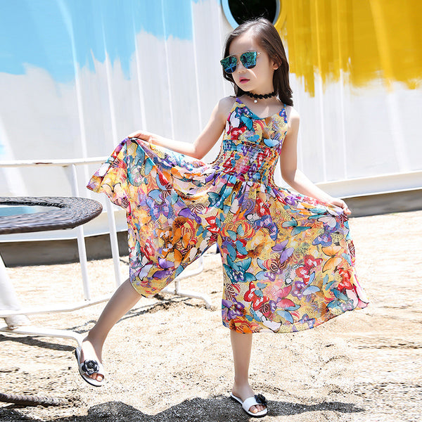 One Piece Floral Print Wide-Leg Pants Dress