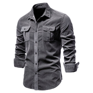 Buy grey Men Long Sleeve Linen Shirts