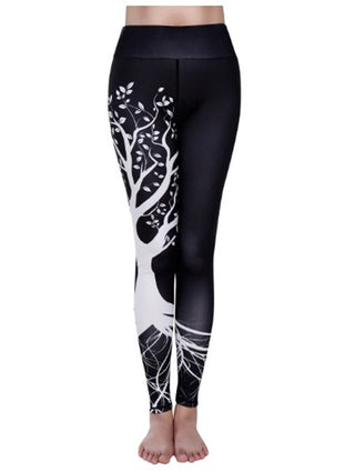 Buy branch-black Women High Waisted Patterned Leggings