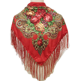 Buy red Women Ethnic Style Baotou Scarf Shawl