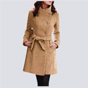 Women Winter Lapel Wool Blazer-Coat