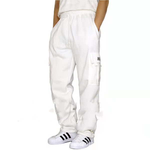 Men Sweatpants Stretch Elastic Waist Jogger Sports Pants Drawstring Trousers