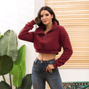 Women Plush Pullover Sweatshirt Short Jacket