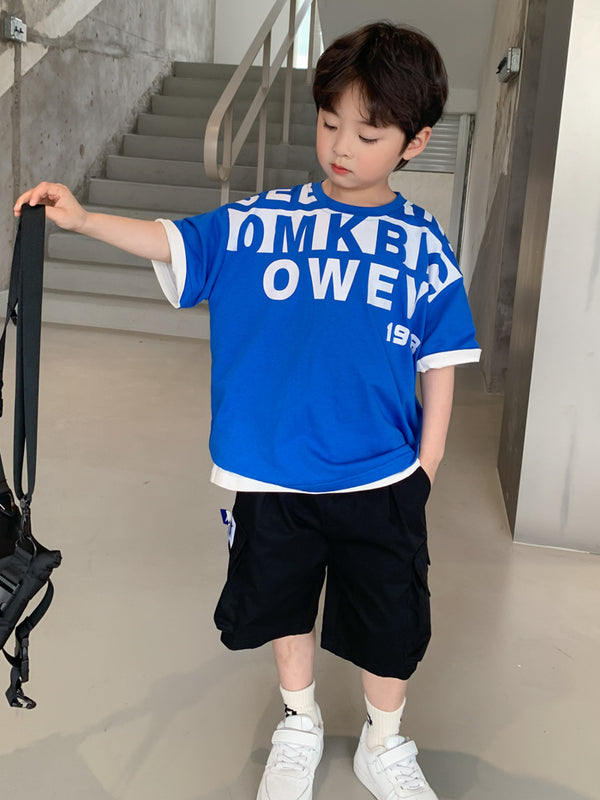 Boys Loose Short Sleeve T-Shirt Shorts Set