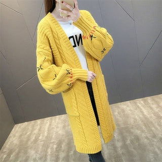 Patterned Knitted Long Sleeved Cardigan