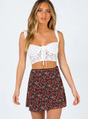 Short High Waist Net Yarn Skirt