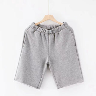 Buy grey Cotton Mid Thigh Elasticated Short