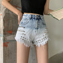 Women Gradient Denim Jean Shorts