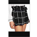 Plaid Belted Ruffle Waist Shorts