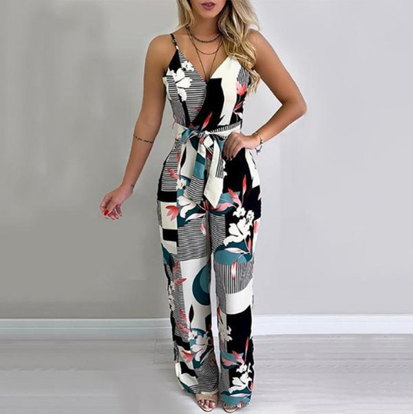 Sling Temperament Wide-leg Jumpsuit