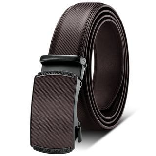 Buy brown Men Auto Buckle Leather Belt