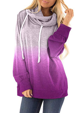 Buy purple Women Multi-Colored Gradient Hoodie