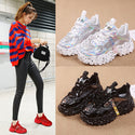 Paint Splattered Platform Heightened Sneakers