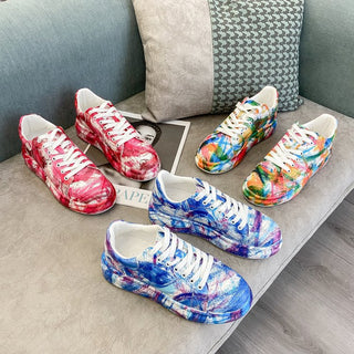 Graffiti Printed Casual Lace-up Sneakers