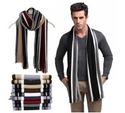 Men Striped Fringe Scarves