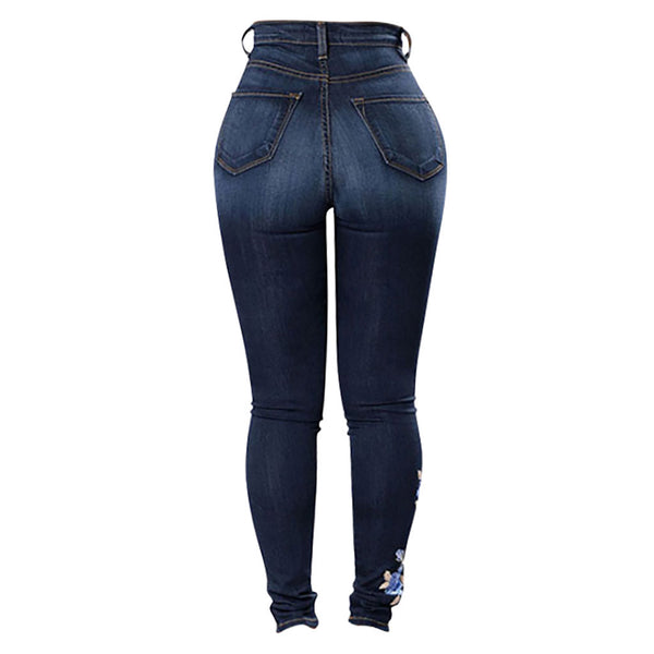 Women Floral Embroidered Skinny Jeans