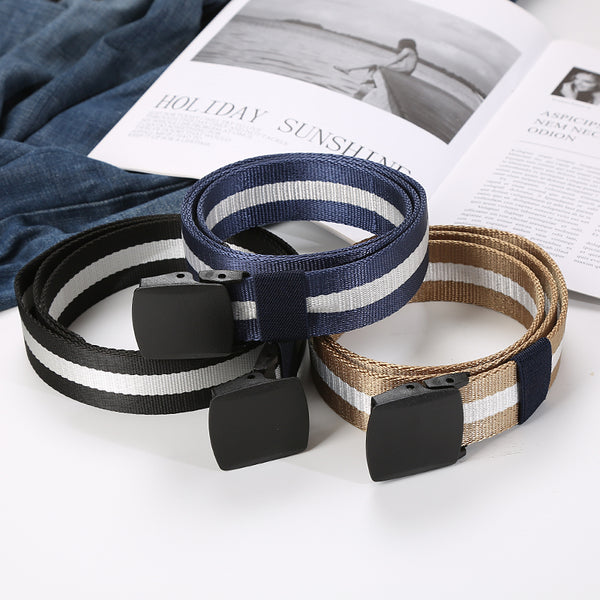 Men Canvas Automatic Buckle Outdoor Belt