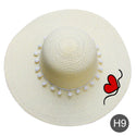 Women Plain Heart Patterned Straw Hat