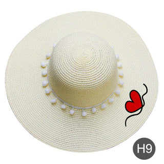 Buy 9 Women Plain Heart Patterned Straw Hat