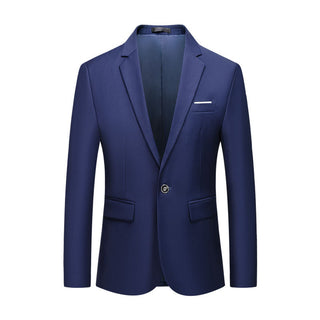 Buy blue Men One-button Slimming Blazer