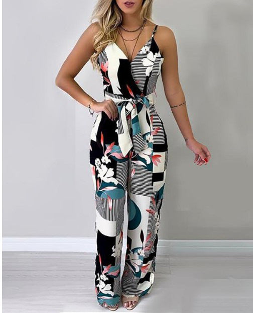 Sling Temperament Wide-leg Jumpsuit