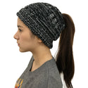 Woolen Winter Hat with Ponytail Hole