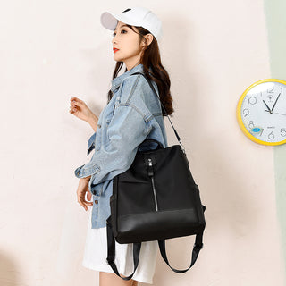 Buy black Canvas Oxford Contrasting-Colours Travel Backpack