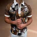 Men Printed Short Sleeve Polo T-Shirt