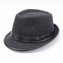 Men Woolen Leather Top Hat