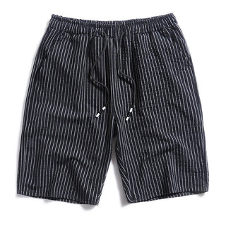 Buy black Men Middle Waist Striped Shorts