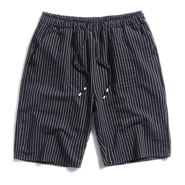 Men Middle Waist Striped Shorts