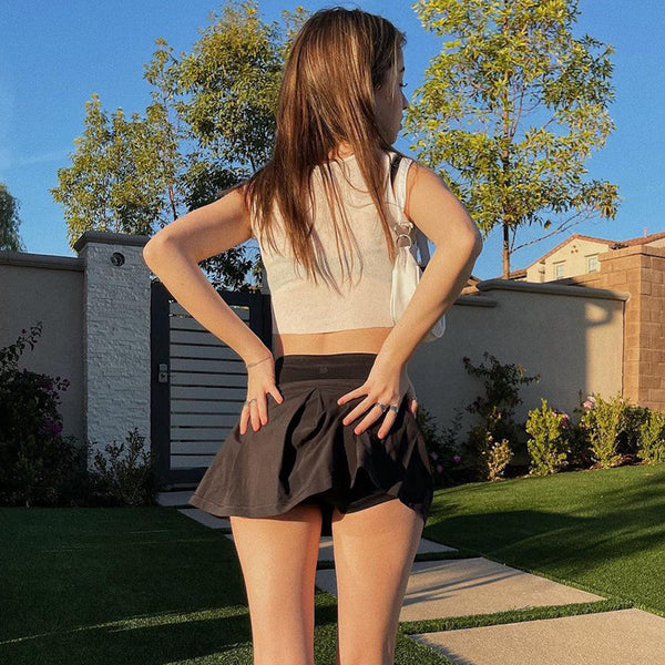 Plain Skirt With Under Shorts