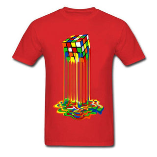 Buy red Rubik&#39;s Cube Men And Women T-shirt