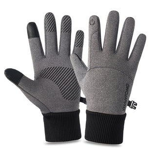 Buy grey Men Elastic Touch Screen Gloves