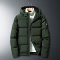 Men Casual Hooded Warm Cotton Jacket