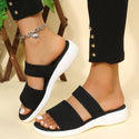 Women Double Strapped Casual Slip-on Sandals