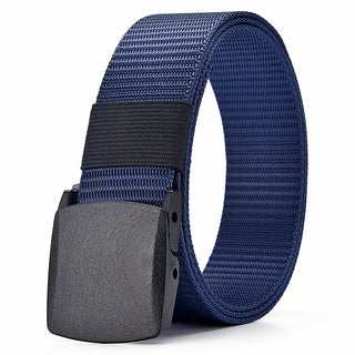 Buy blue Men Canvas Automatic Buckle Outdoor Belt