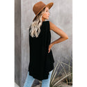 Round Neck Sleeveless Irregular Pullover Top