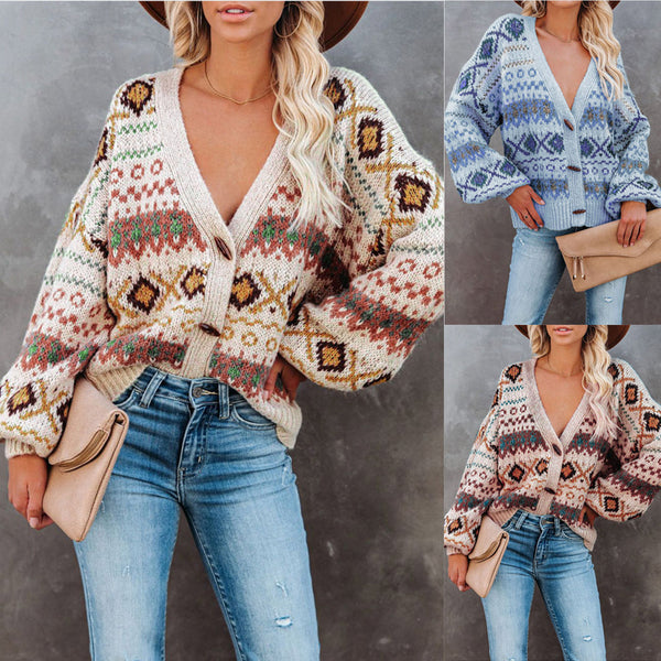 Cotton V-Neck Cardigan Sweater