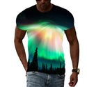 Trend Print Men's Aurora Pattern 3d T-Shirt