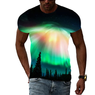 Buy cy70118 Trend Print Men&#39;s Aurora Pattern 3d T-Shirt