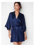 Women Champagne Satin Sleepwear Robe