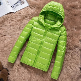 Buy green Women Slim Portable Short Thin Down Jacket