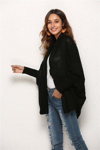 Buy black Women Knitwear Acrylic Cardigan Shawl