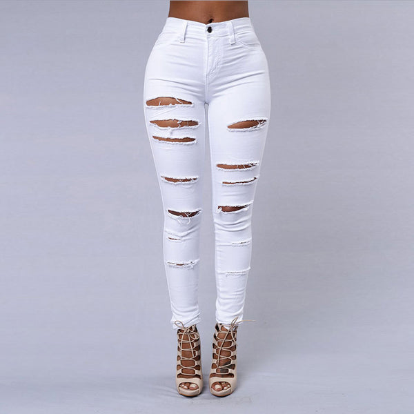 Women Stretch Ripped Skinny Jeans