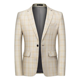 Buy beige Men Slim Fit Plaid Blazer