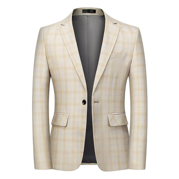 Men Slim Fit Plaid Blazer