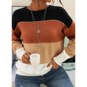 Long-Sleeved Round Neck Knitted Sweater