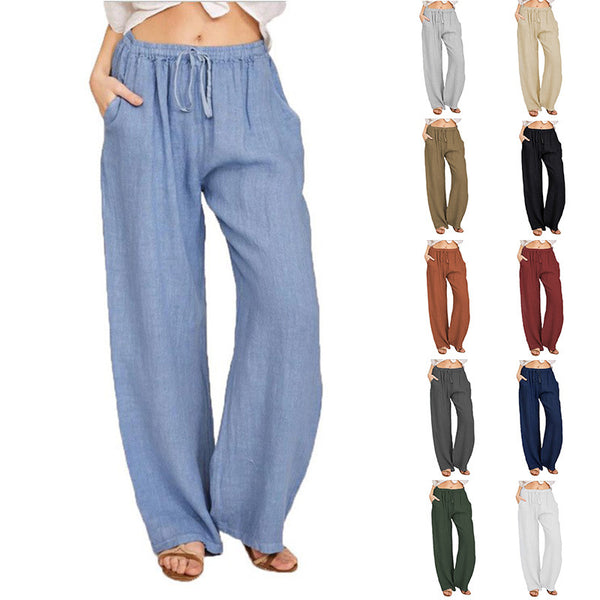 Elastic Waist Loose Jogger Pants With Pockets