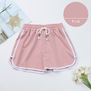 Buy pink Loose High Waist Striped Shorts